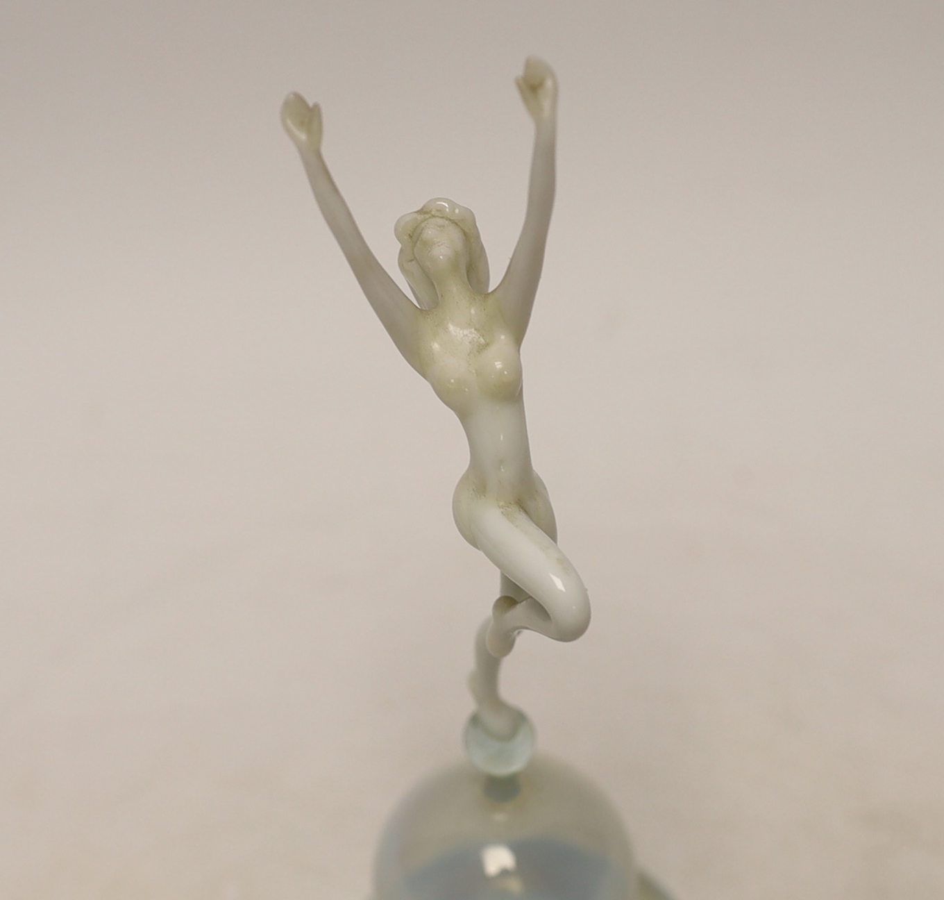 An Art Deco opalescent glass dancing figure, possibly Italian